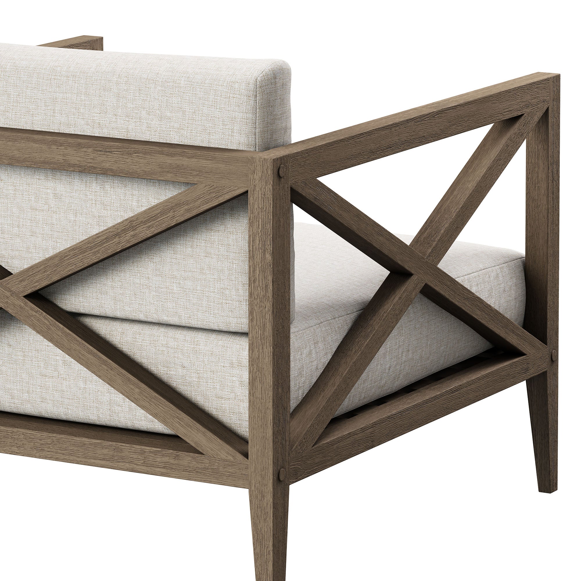 Northlake Outdoor Patio Teak Armchair - Weathered Gray Pebble