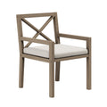 Northlake Outdoor Patio Teak Dining Armchair - Weathered Gray Pebble