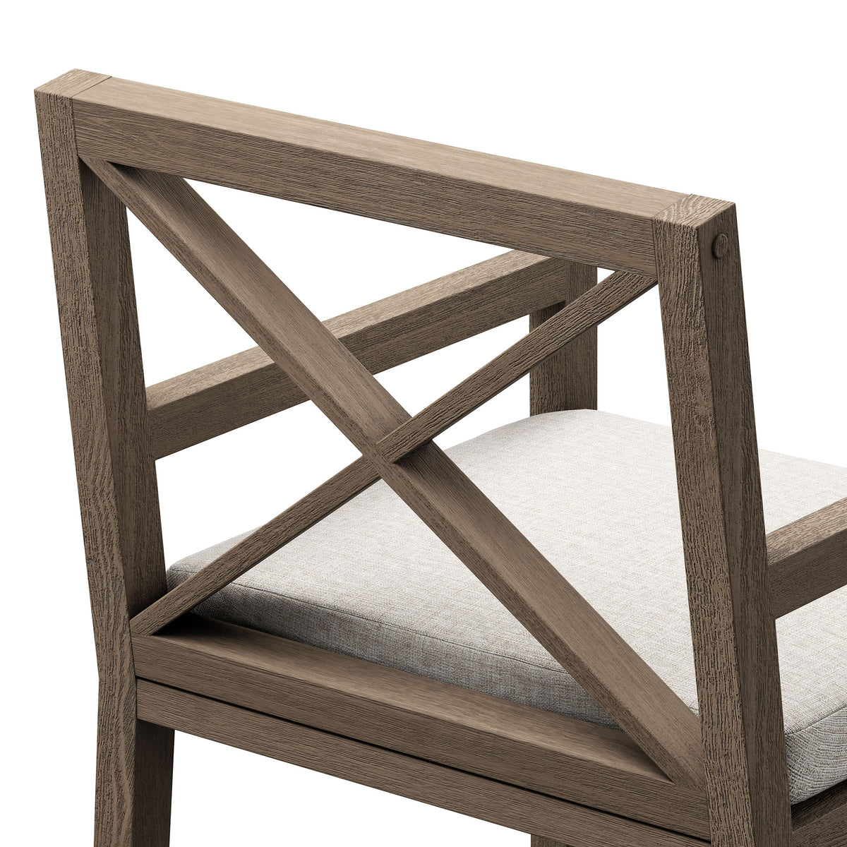 Northlake Outdoor Patio Teak Dining Armchair - Weathered Gray Pebble