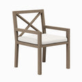 Northlake Outdoor Patio Teak Dining Armchair - Weathered Gray White