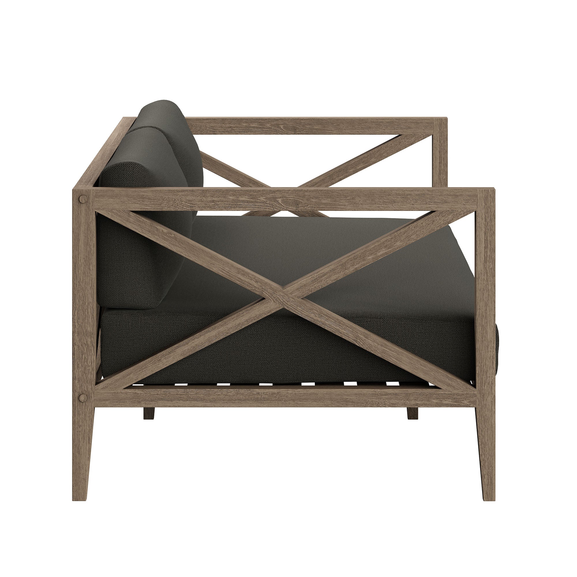 Northlake 5-Piece Outdoor Patio Teak Wood Furniture Set - Weathered Gray Flint