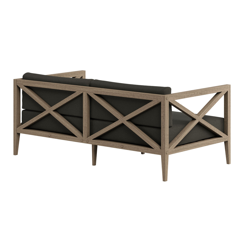 Northlake Outdoor Patio Teak Loveseat - Weathered Gray Flint