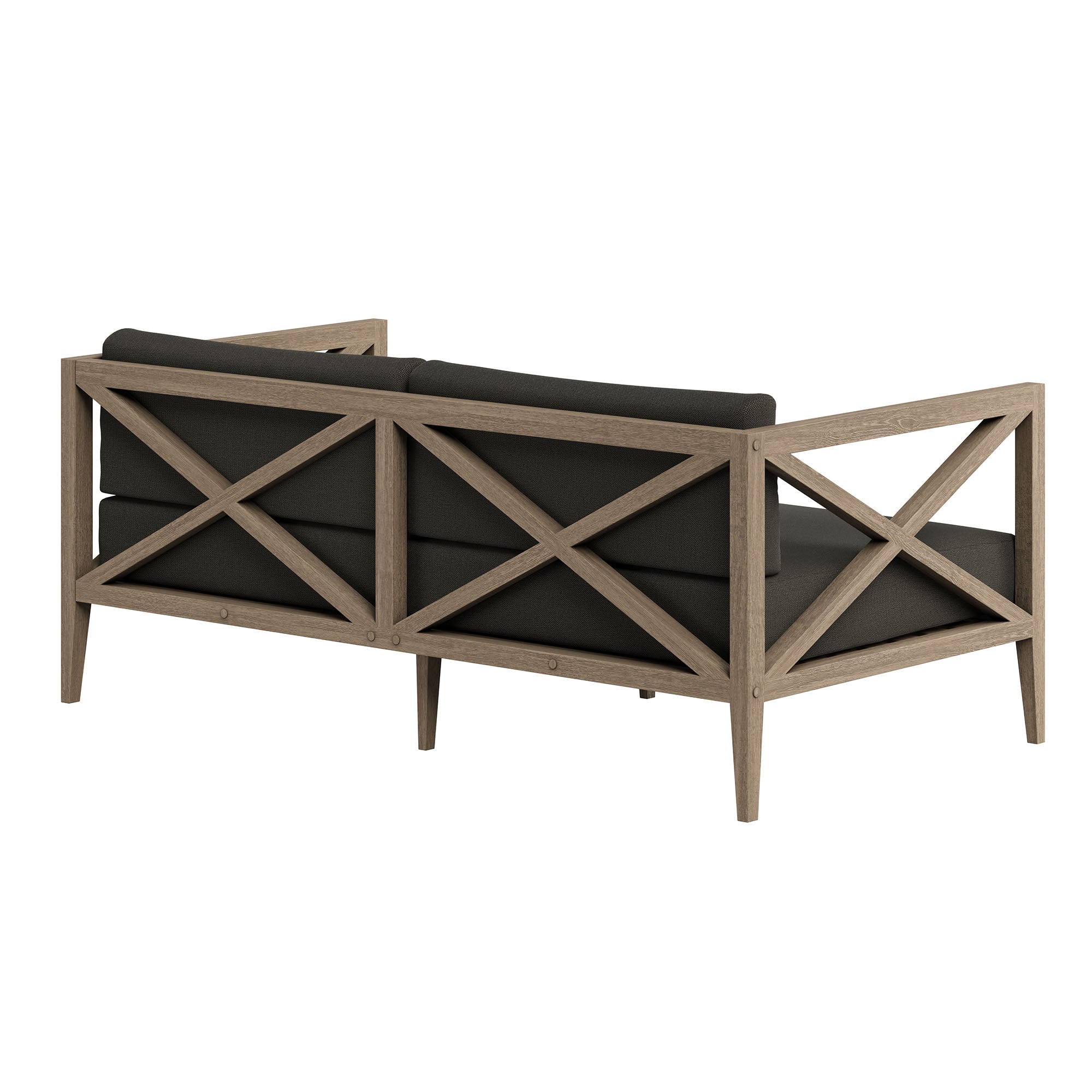 Northlake Outdoor Patio Teak Loveseat - Weathered Gray Flint