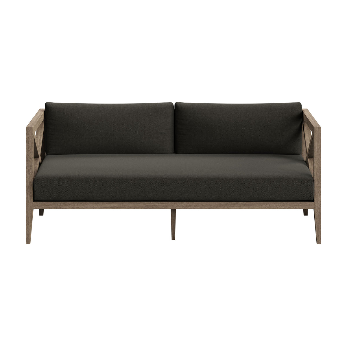 Northlake Outdoor Patio Teak Loveseat - Weathered Gray Flint
