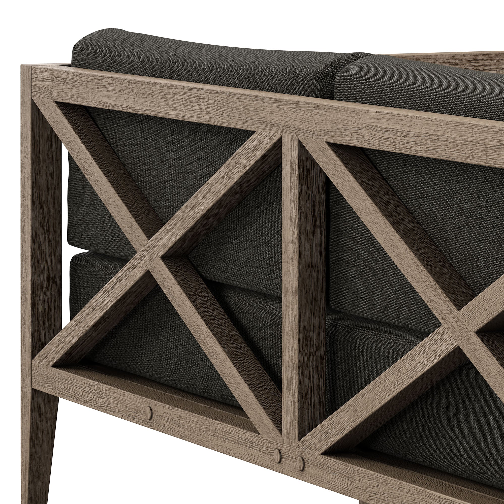 Northlake Outdoor Patio Teak Loveseat - Weathered Gray Flint