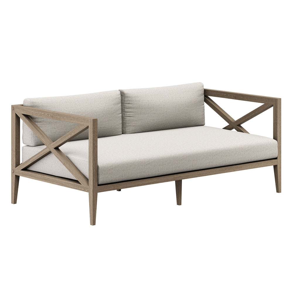 Northlake 5-Piece Outdoor Patio Teak Wood Furniture Set - Weathered Gray Pebble