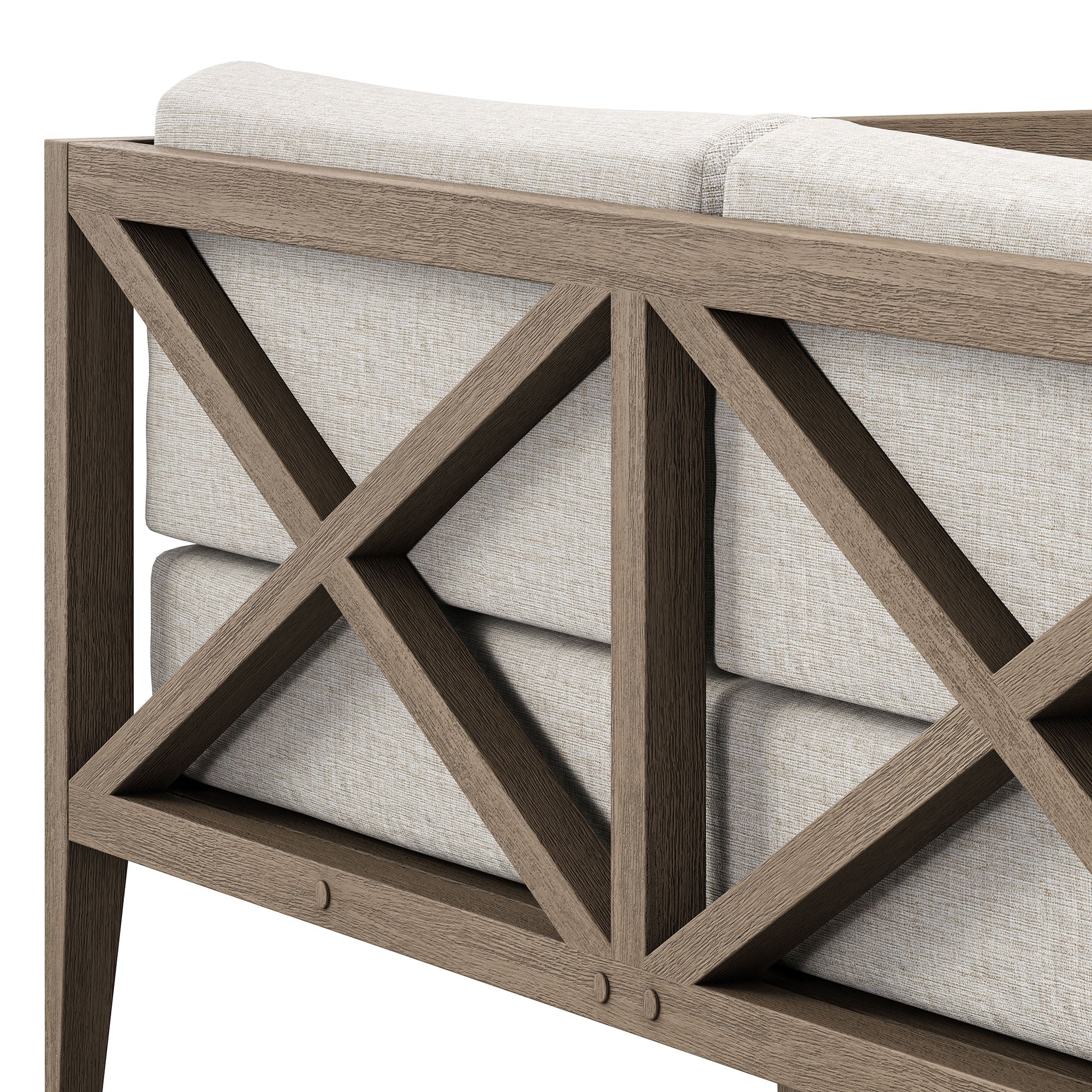 Northlake Outdoor Patio Teak Loveseat - Weathered Gray Pebble