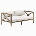Northlake Outdoor Patio Teak Loveseat - Weathered Gray White