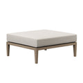 Northlake Outdoor Patio Teak Ottoman - Weathered Gray Pebble