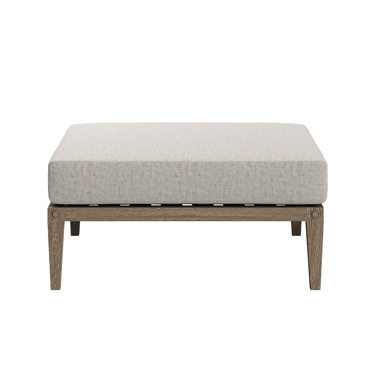 Northlake Outdoor Patio Teak Wood Loveseat and Ottoman Set - Weathered Gray Pebble
