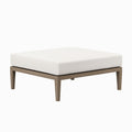 Northlake Outdoor Patio Teak Ottoman - Weathered Gray White