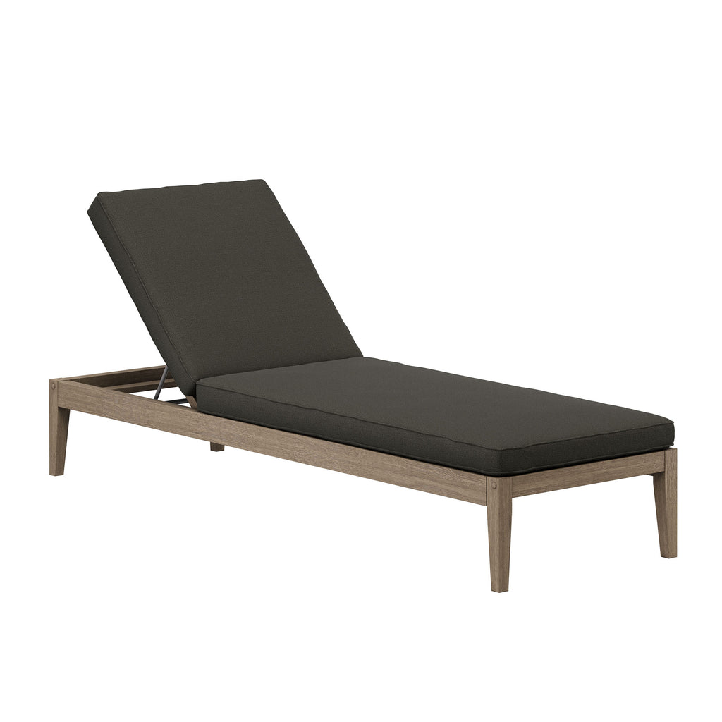 Northlake Outdoor Patio Teak Chaise Lounge - Weathered Gray Flint
