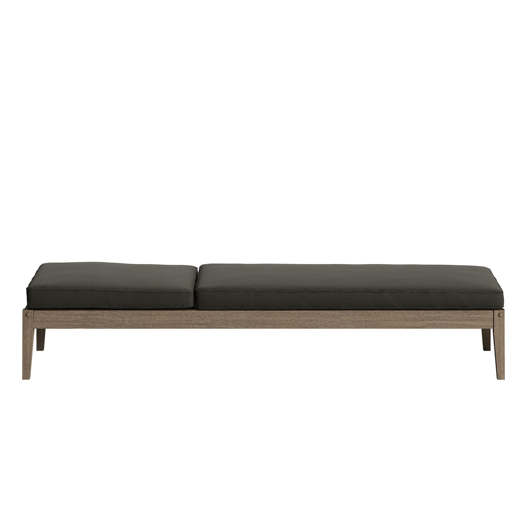 Northlake Outdoor Patio Teak Chaise Lounge - Weathered Gray Flint
