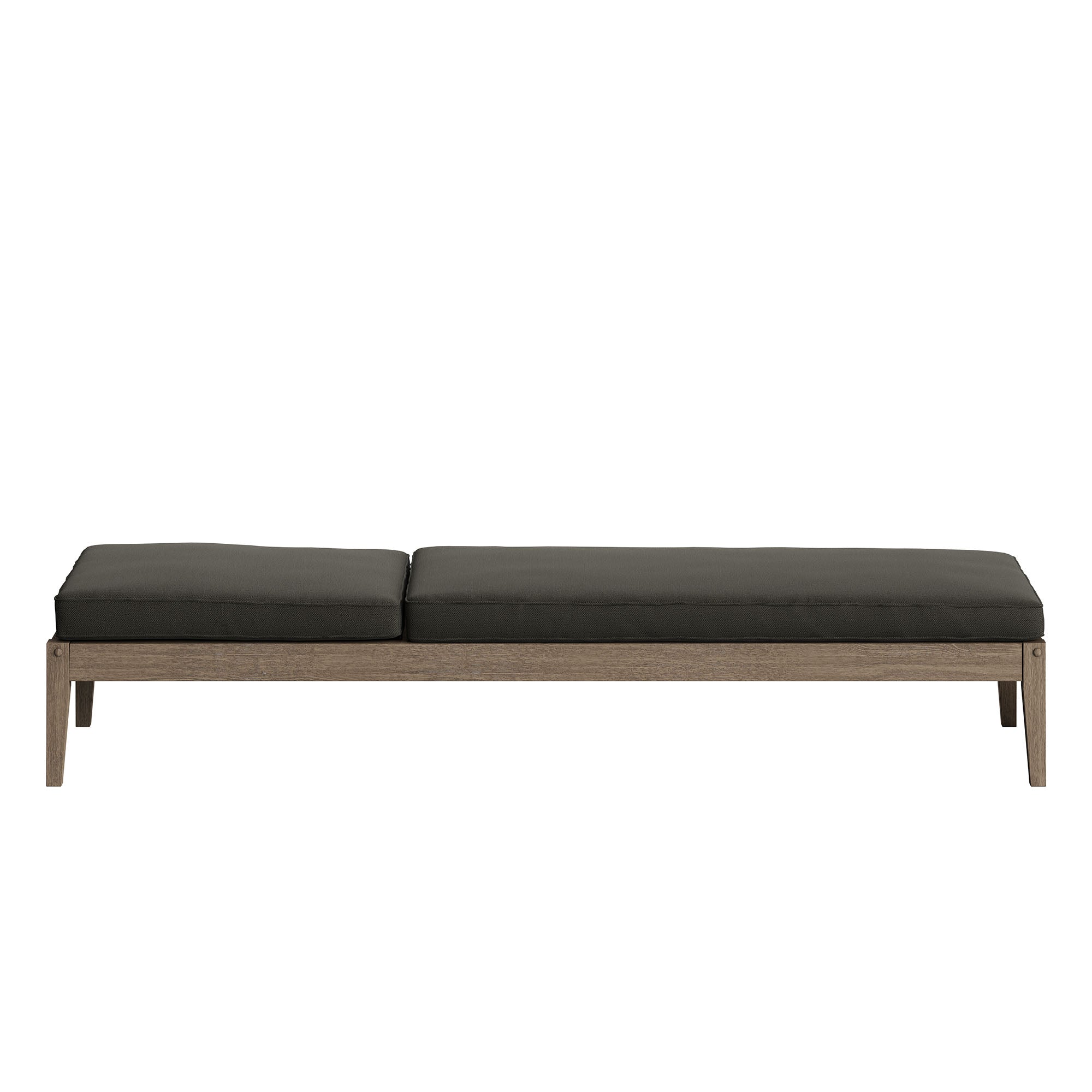 Northlake Outdoor Patio Teak Chaise Lounge - Weathered Gray Flint
