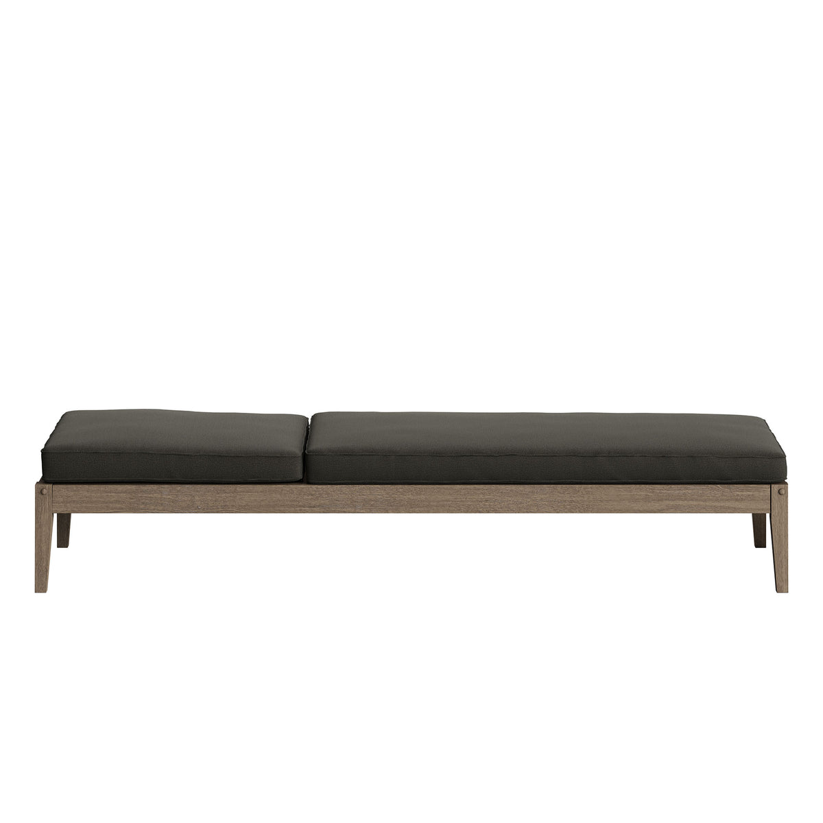 Northlake 3-Piece Outdoor Patio Teak Wood Furniture Set with Chaise Lounges and Side Table - Weathered Gray Flint