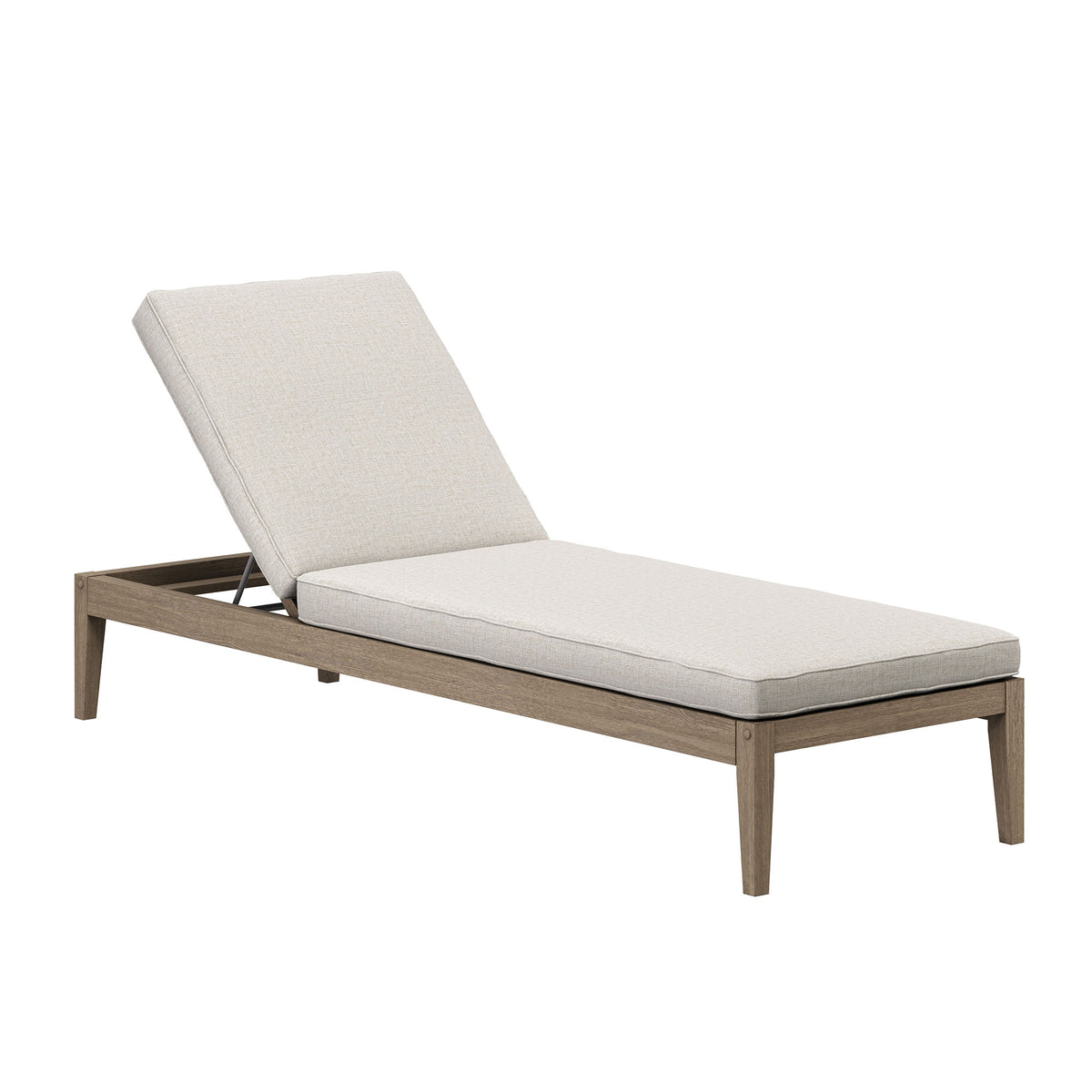 Northlake Outdoor Patio Teak Chaise Lounge - Weathered Gray Pebble