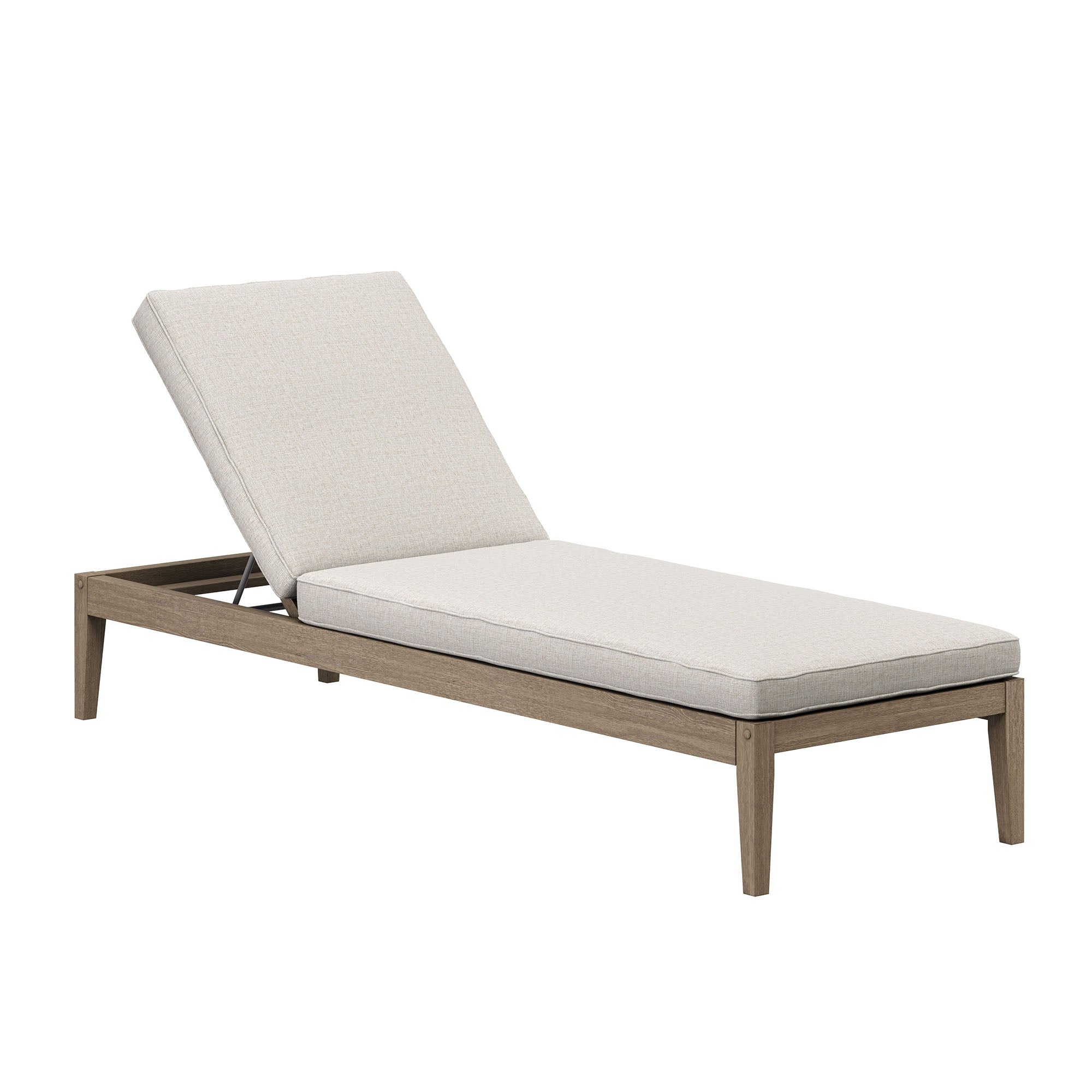 Northlake 3-Piece Outdoor Patio Teak Wood Furniture Set with Chaise Lounges and Side Table - Weathered Gray Pebble