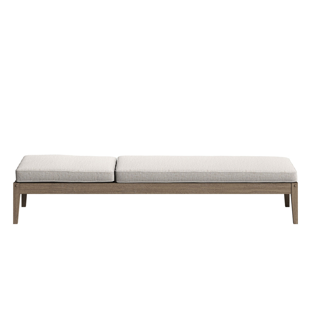 Northlake Outdoor Patio Teak Chaise Lounge - Weathered Gray Pebble