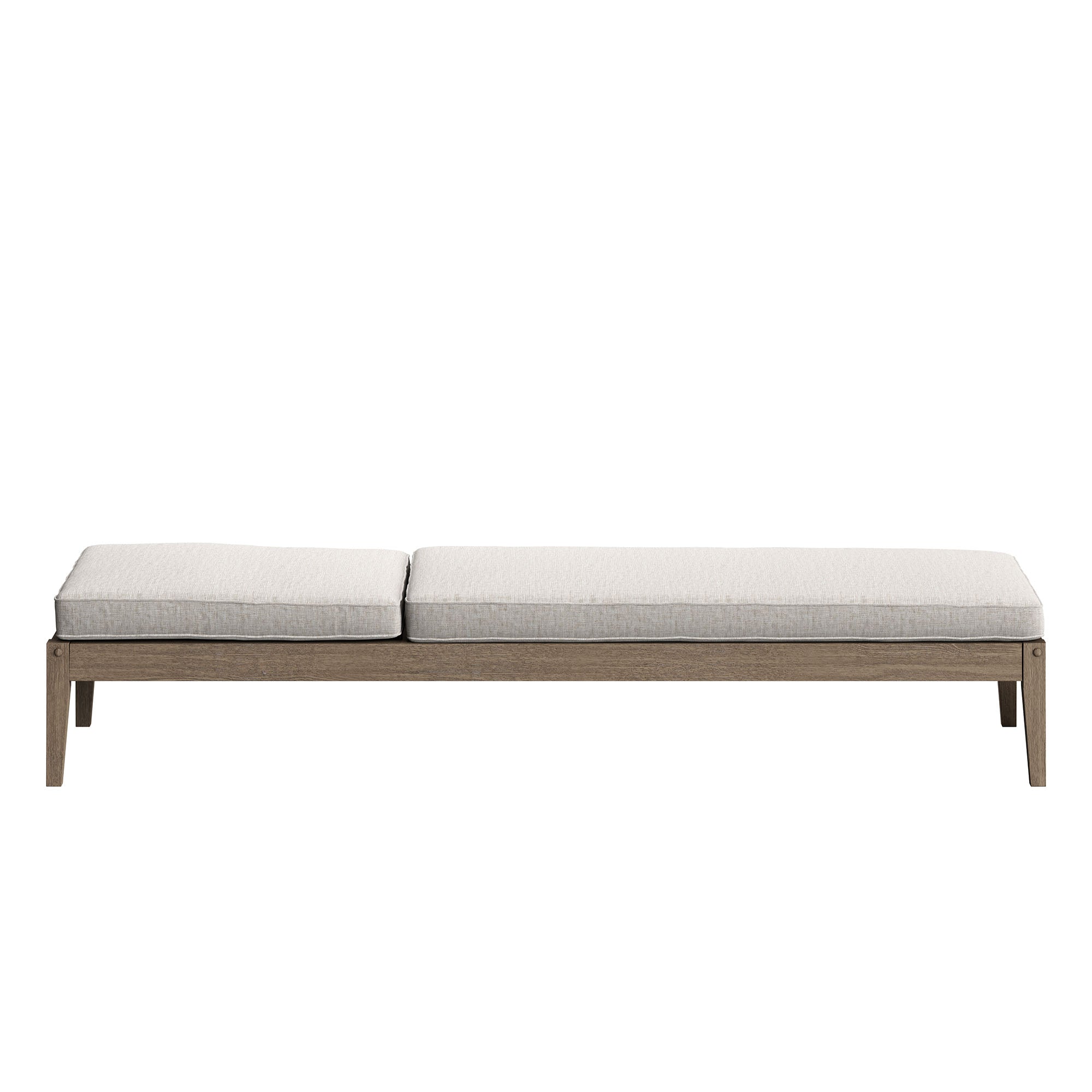 Northlake Outdoor Patio Teak Chaise Lounge - Weathered Gray Pebble