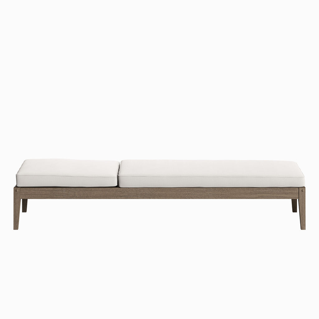 Northlake Outdoor Patio Teak Chaise Lounge - Weathered Gray White