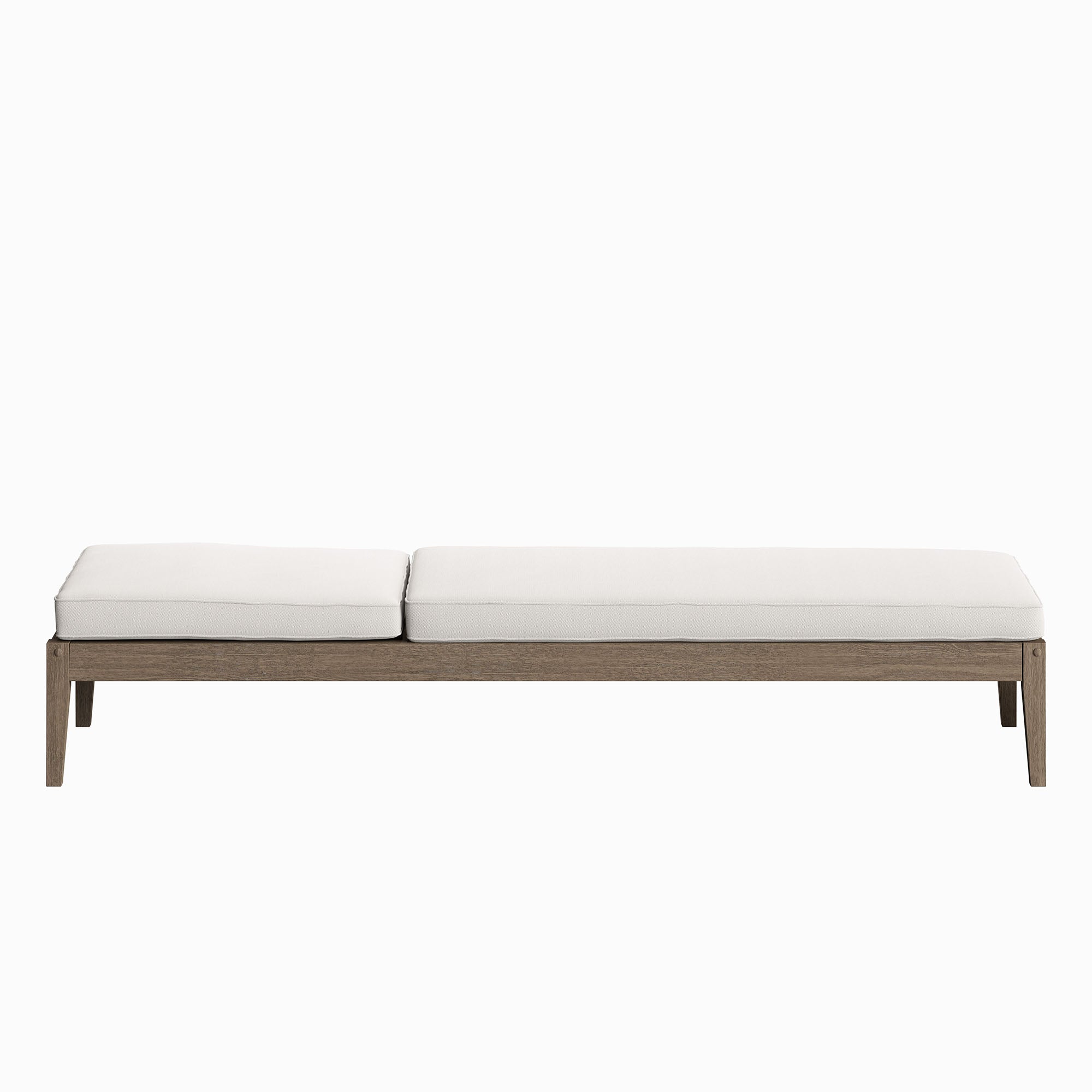 Northlake Outdoor Patio Teak Chaise Lounge - Weathered Gray White