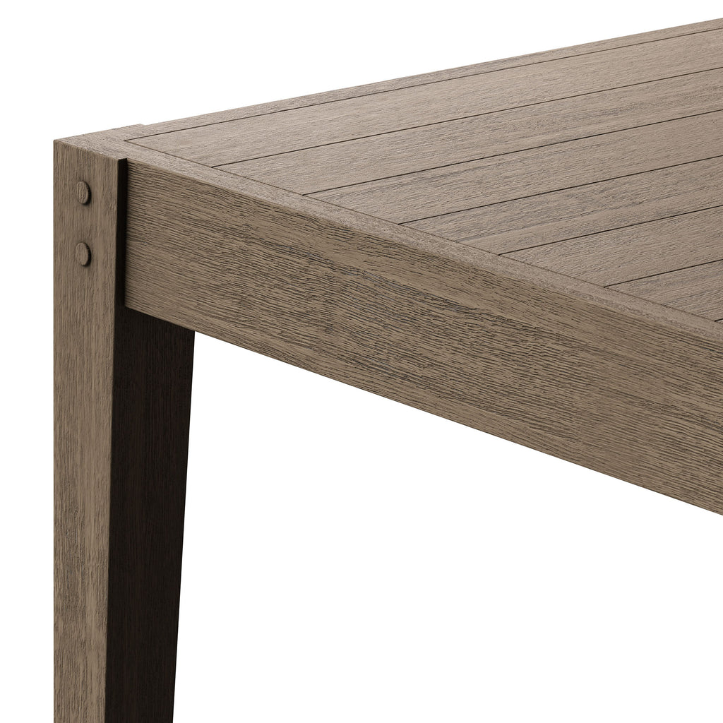 Northlake 83" Rectangular Outdoor Patio Teak Dining Table - Weathered Gray