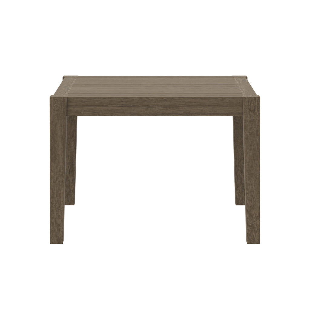 Northlake Square Outdoor Patio Teak Side Table - Weathered Gray