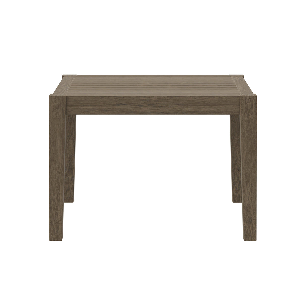 Northlake Square Outdoor Patio Teak Side Table - Weathered Gray
