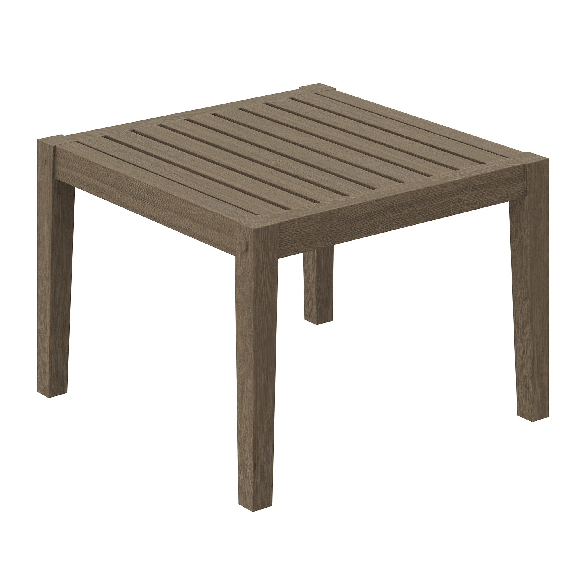 Northlake Square Outdoor Patio Teak Side Table - Weathered Gray