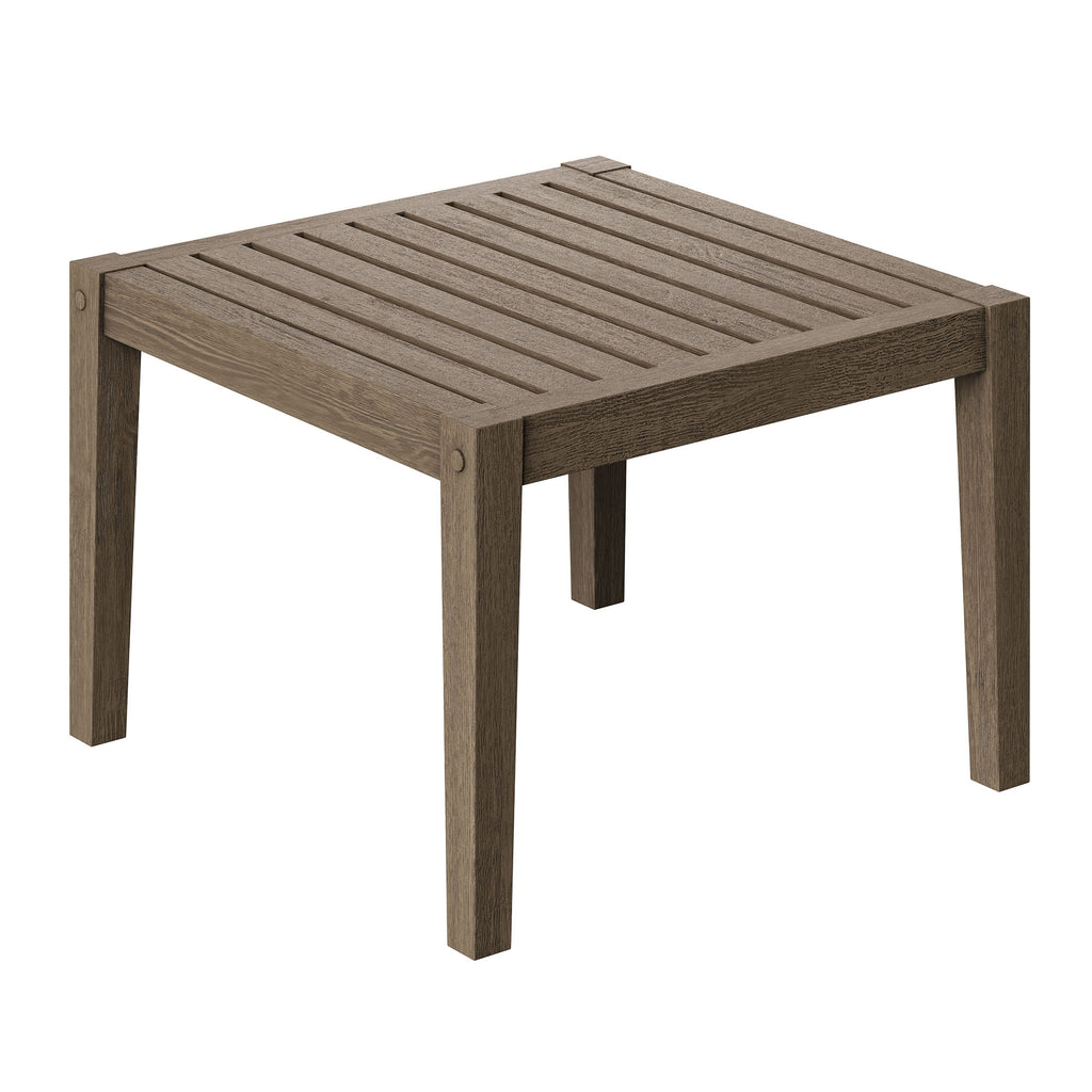 Northlake 3-Piece Outdoor Patio Teak Wood Furniture Set with Chaise Lounges and Side Table - Weathered Gray Flint