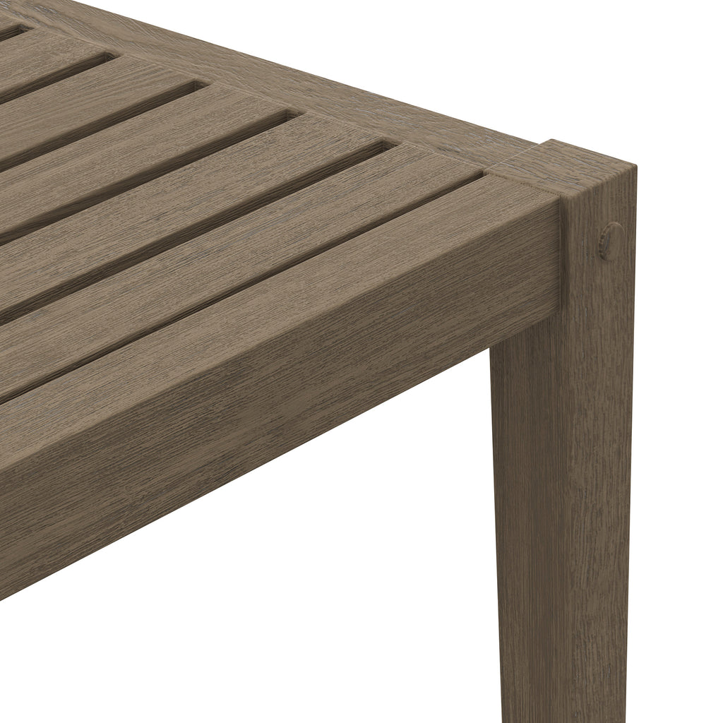 Northlake Square Outdoor Patio Teak Side Table - Weathered Gray