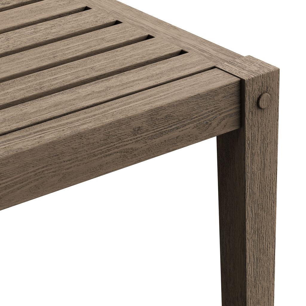 Northlake Square Outdoor Patio Teak Side Table - Weathered Gray