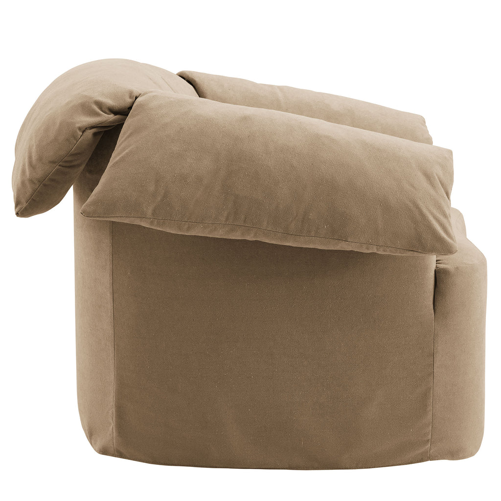Lark Slipcovered Fabric Oversized Armchair - Almond