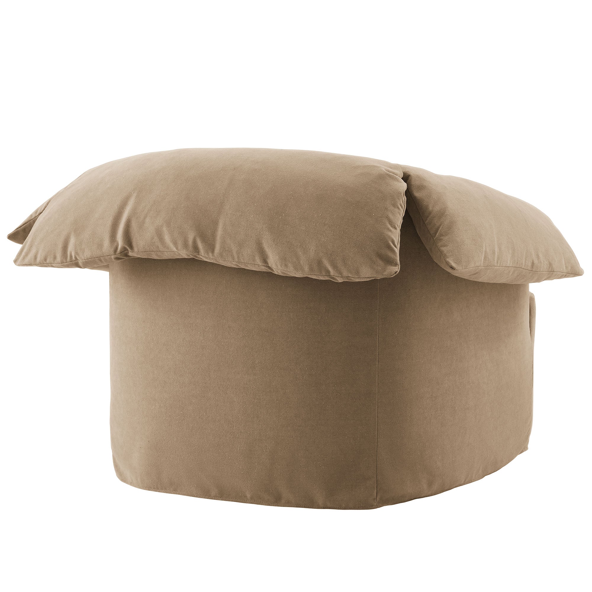 Lark Slipcovered Fabric Oversized Armchair - Almond