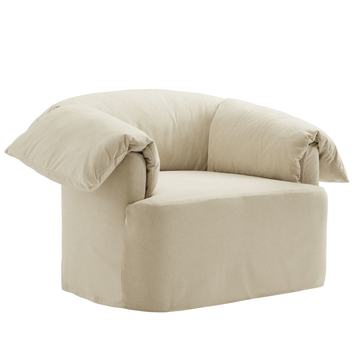 Lark Slipcovered Fabric Oversized Armchair - Linen