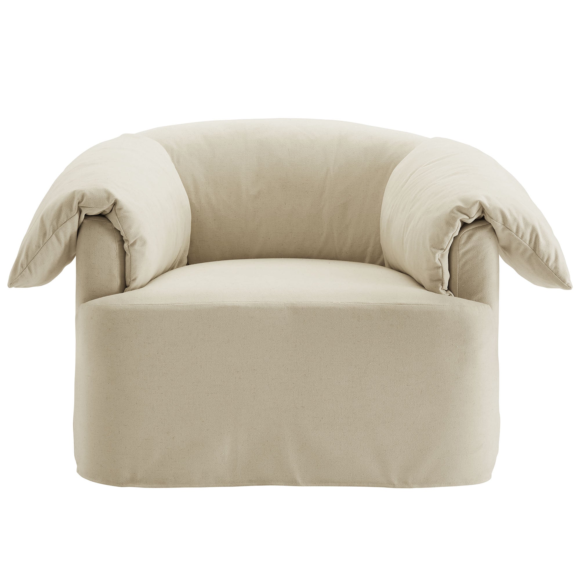 Lark Slipcovered Fabric Oversized Armchair - Linen