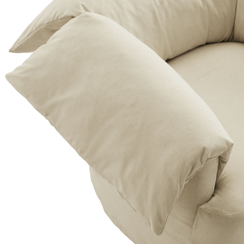 Lark Slipcovered Fabric Oversized Armchair - Linen