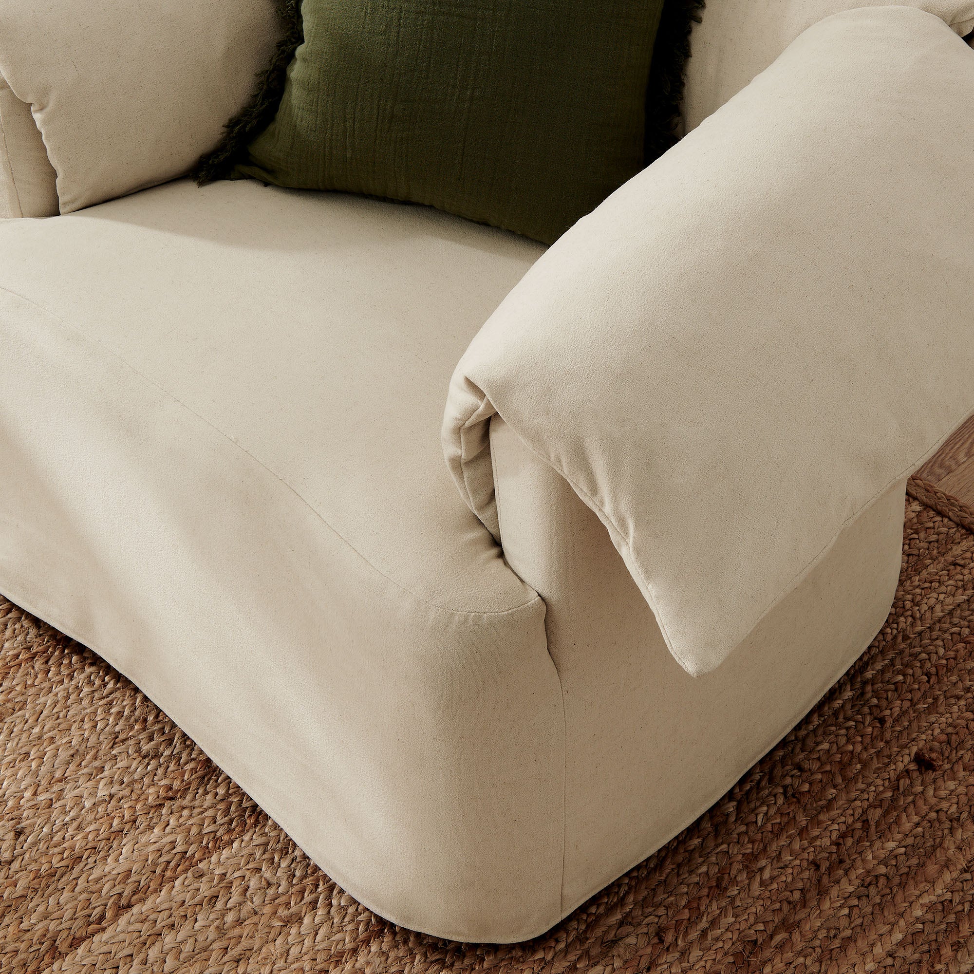 Lark Slipcovered Fabric Oversized Armchair - Linen