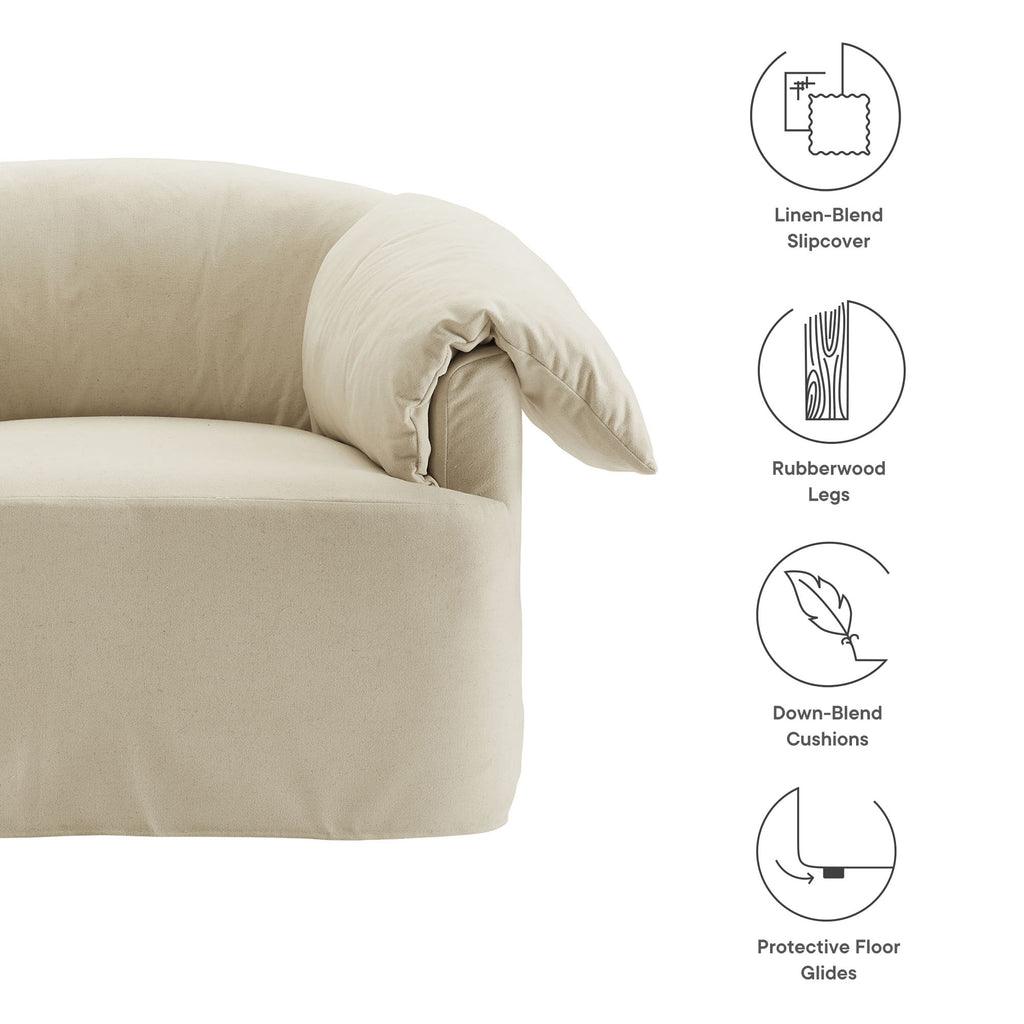 Lark Slipcovered Fabric Oversized Armchair - Linen