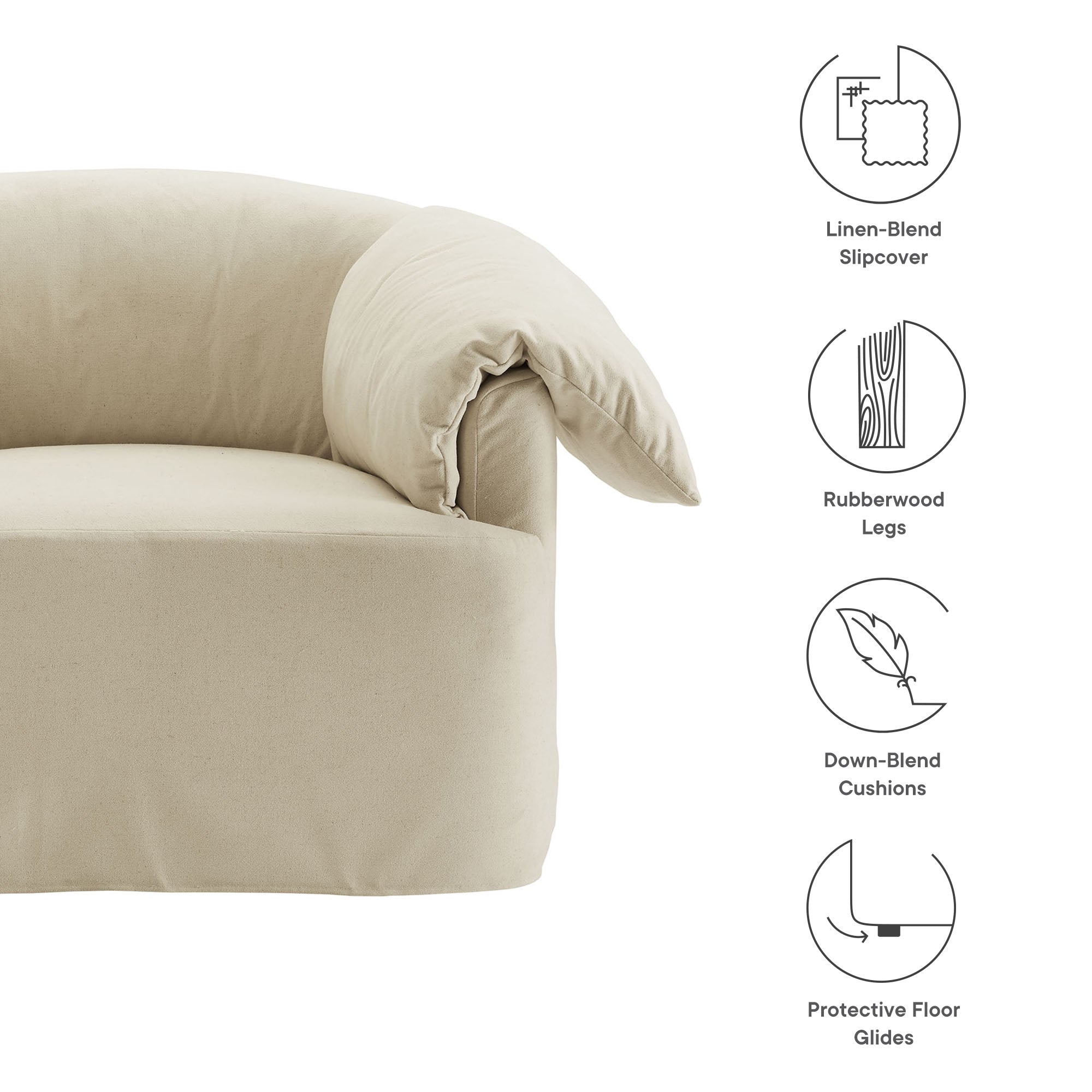 Lark Slipcovered Fabric Oversized Armchair - Linen
