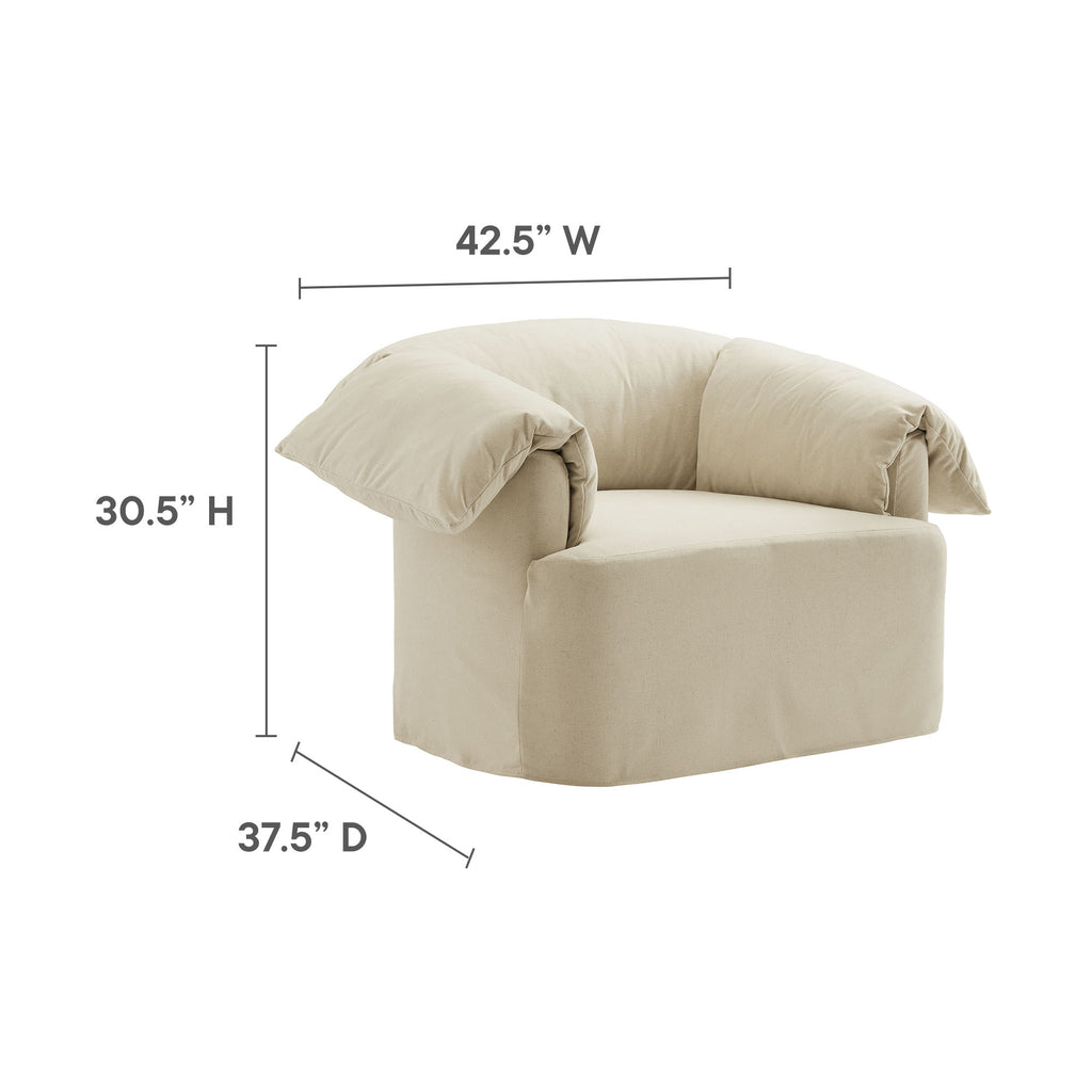 Lark Slipcovered Fabric Oversized Armchair - Linen