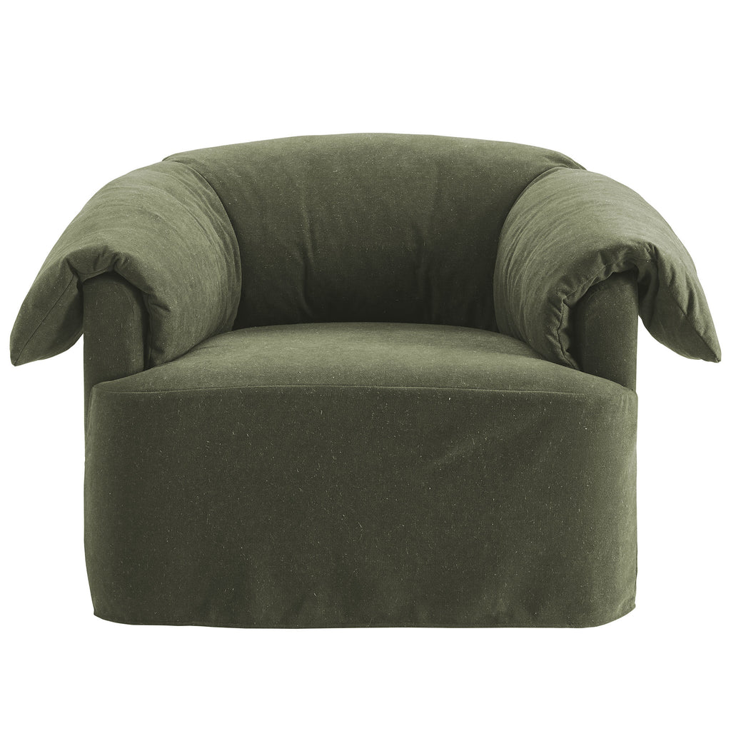 Lark Slipcovered Fabric Oversized Armchair - Sage