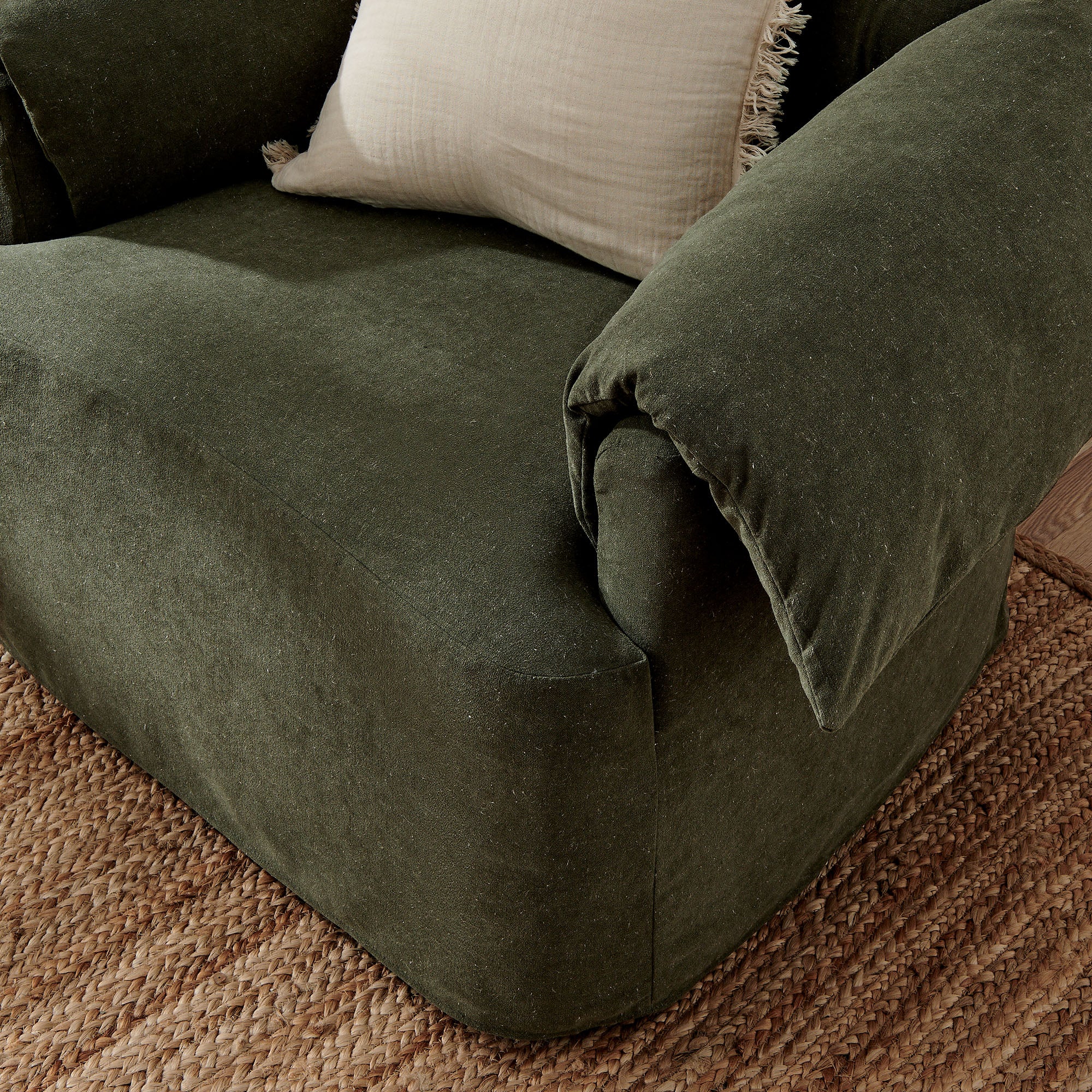 Lark Slipcovered Fabric Oversized Armchair - Sage