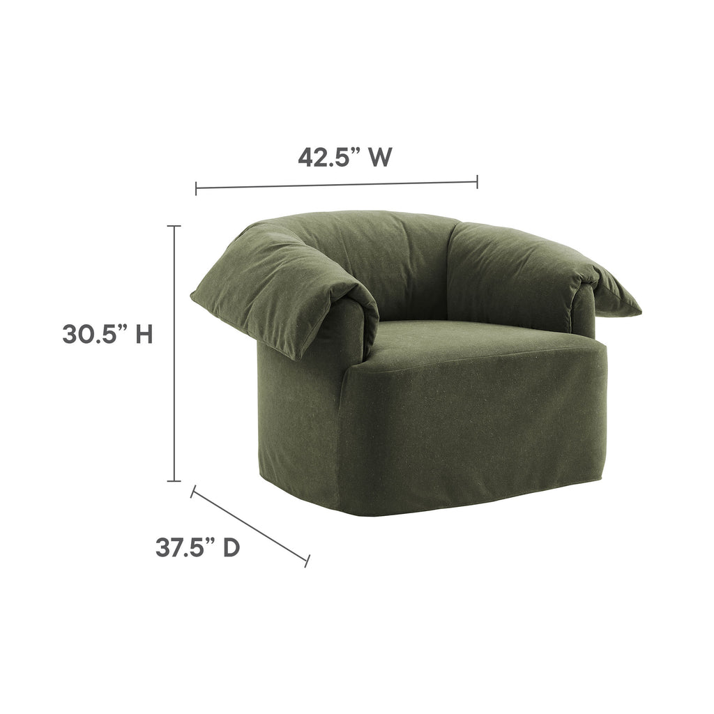 Lark Slipcovered Fabric Oversized Armchair - Sage