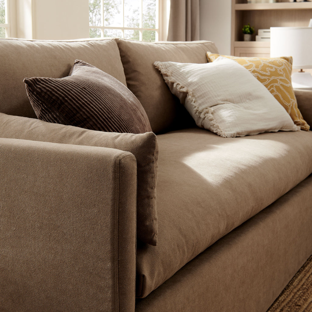 Wellfleet 85" Slipcovered Fabric Sofa - Almond