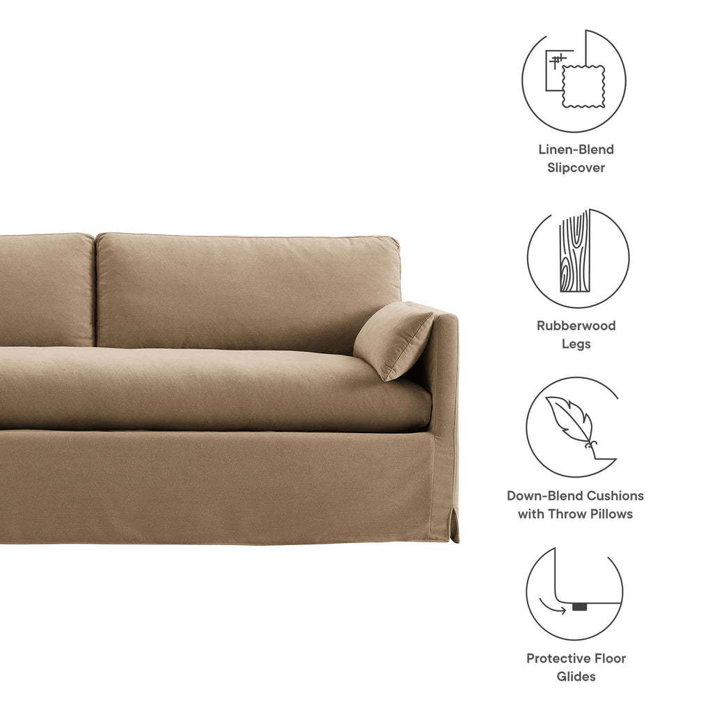 Wellfleet 85" Slipcovered Fabric Sofa - Almond
