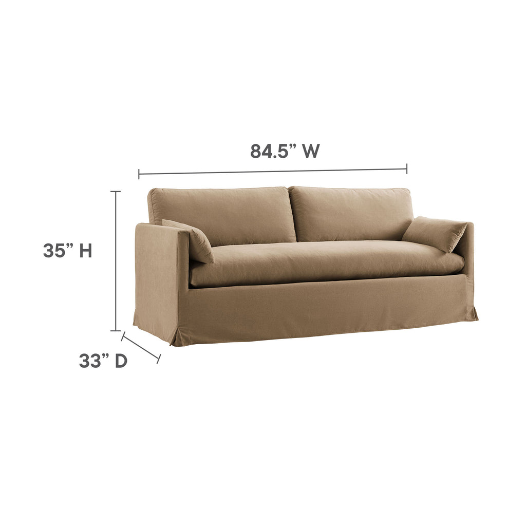 Wellfleet 85" Slipcovered Fabric Sofa - Almond