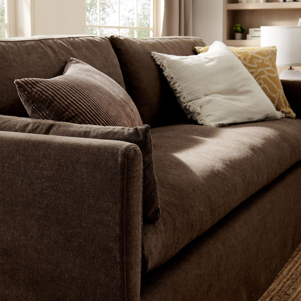 Wellfleet 85" Slipcovered Fabric Sofa - Cocoa