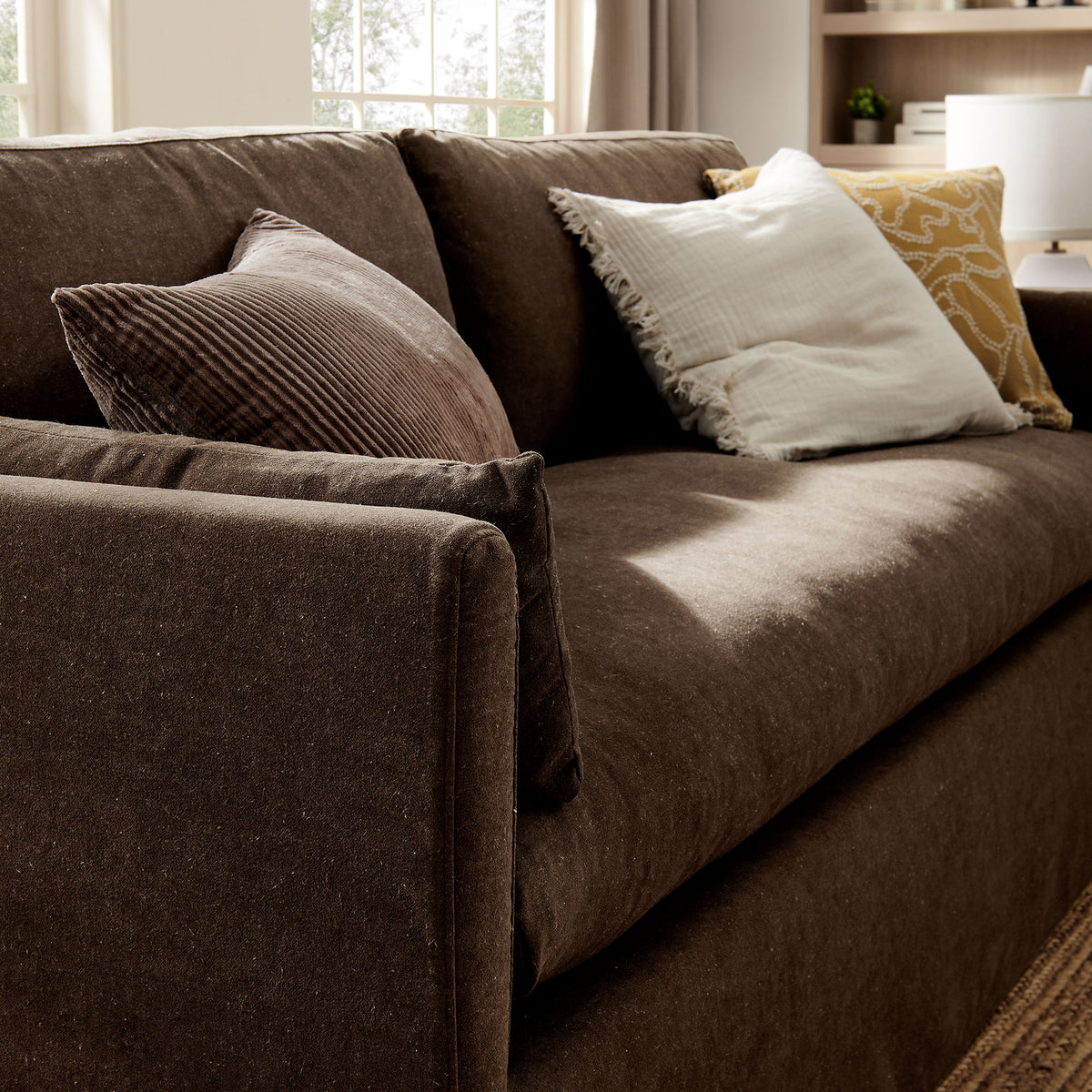 Wellfleet 85" Slipcovered Fabric Sofa - Cocoa