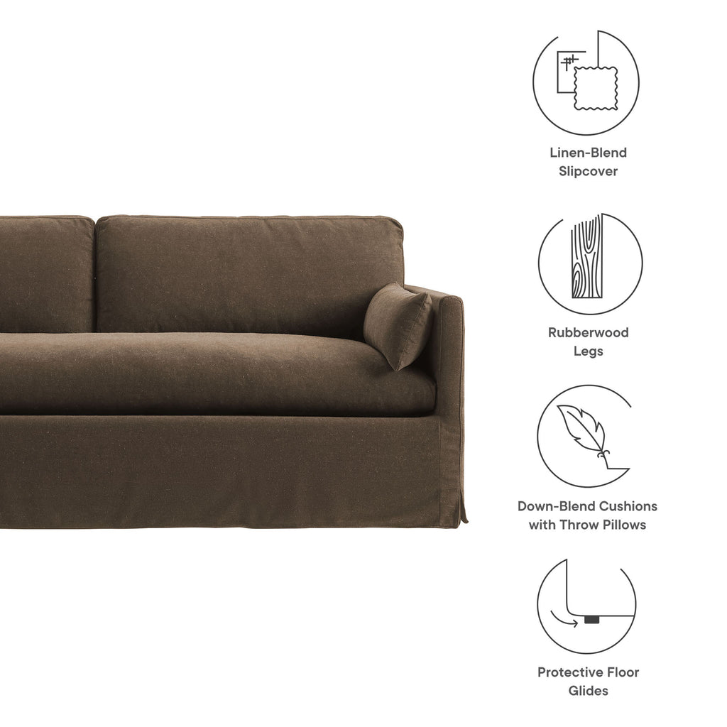 Wellfleet 85" Slipcovered Fabric Sofa - Cocoa